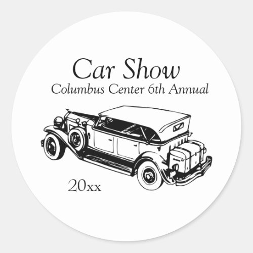 Classic Car Show Stickers Customize