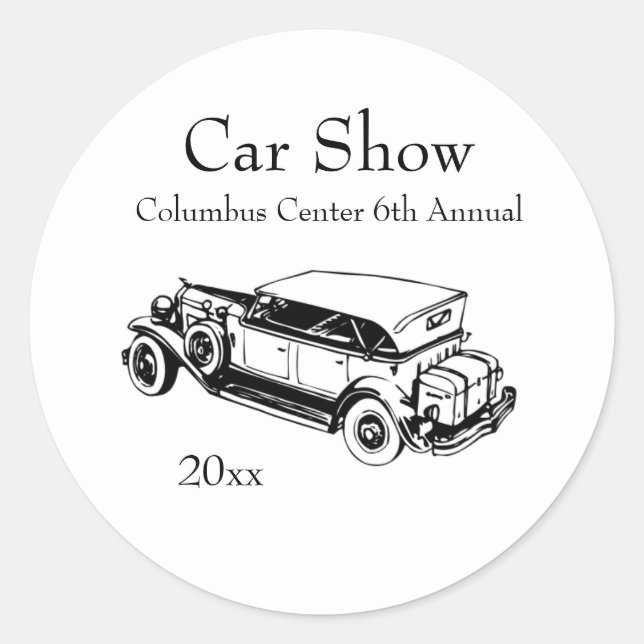 Classic Car Show Stickers Customize (Front)