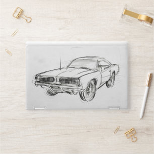 Classic Car Sketch IV HP Laptop Skin
