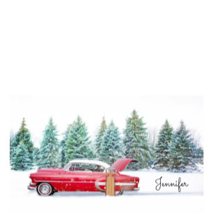 Classic Car Snow Sled w Name Stocking Stuffer Post-it Notes