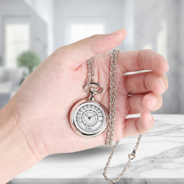 Classic Car Speedometer Rev Counter Necklace (A lovely necklace watch perfect for the classic figaro car owner. Just add your initials)
