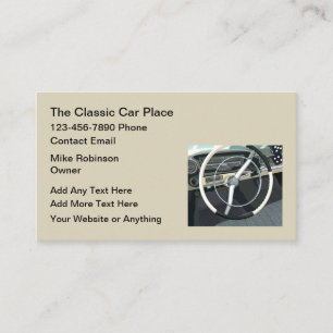 Classic Car Theme Automotive Business Cards