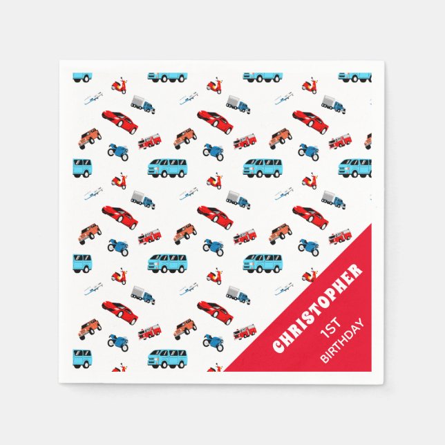 Classic Car Theme Party Napkins (Front)