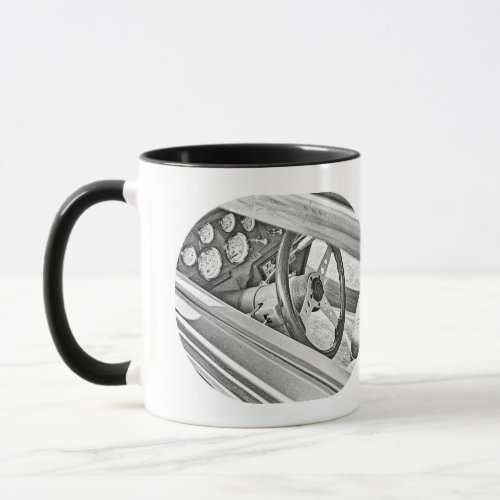 Classic Car View In Drivers Window _ Two Sided Mug