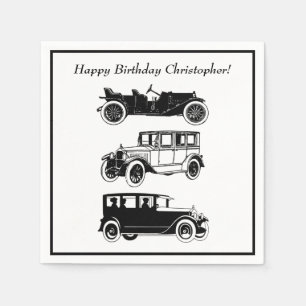 Classic Car Vintage Automobiles Birthday Party Napkins