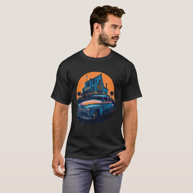Classic car vintage vegas music 10 T-Shirt (Front Full)