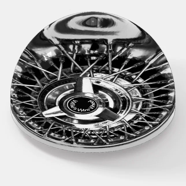 Classic Car Wire Wheel Glass Paperweight | Zazzle