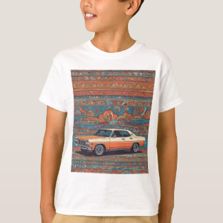 Classic car with blue and orange pattern  T-Shirt