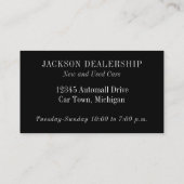 Classic Car Yellow and Black Automotive Business Card (Back)