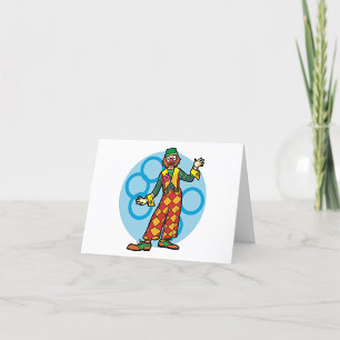Classic Carnival Clown Letterpress Thank You Card