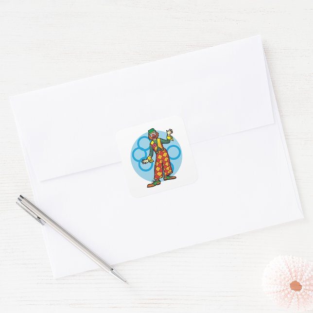Classic Carnival Clown Square Sticker (Creator Uploaded)