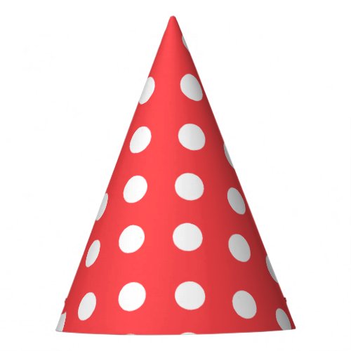 Classic Carnival Red Large White Dots Birthday Party Hat