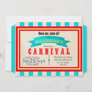 Classic Carnival Theme Party Vintage Style Stripes Invitation