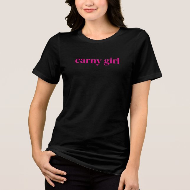 Classic Carny Girl Short Sleeve Tri-Blend Shirt (Front)