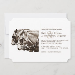 Classic Carriage Horses Wedding Invitation