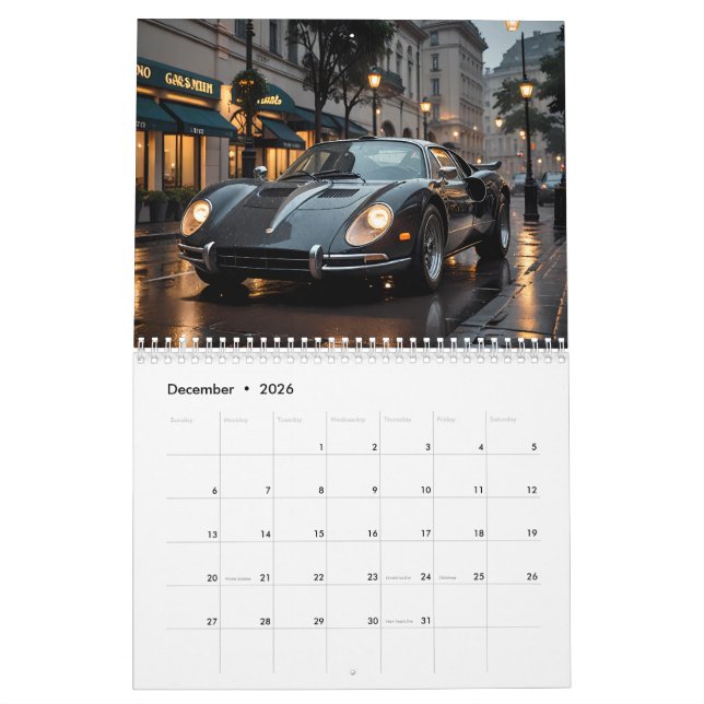 Classic Cars Calendar (Dec 2026)