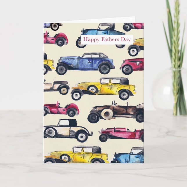 Classic Cars Father's Day Card (Front)