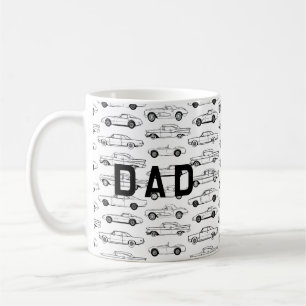 Classic cars in black custom Dad design Coffee Mug