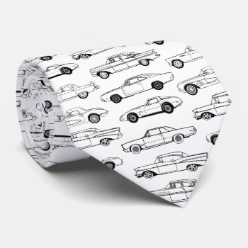 Classic Cars In Black Design Neck Tie by ComicDaisy at Zazzle