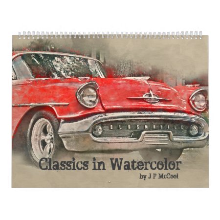 Classic Cars In Watercolor Calendar