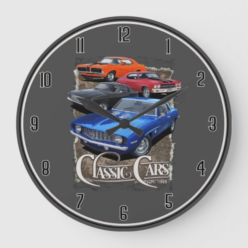 Classic Cars Large Clock