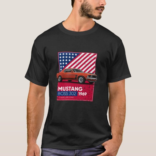 Classic Cars Mustang Mach Boss 302 1969 T-Shirt (Front)