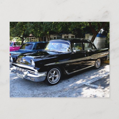 Classic Cars of Cuba Black Taxi Postcard