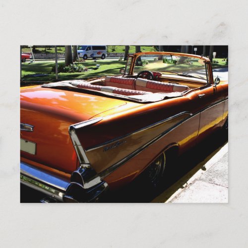 Classic Cars of Cuba Cool Orange Convertible Postcard