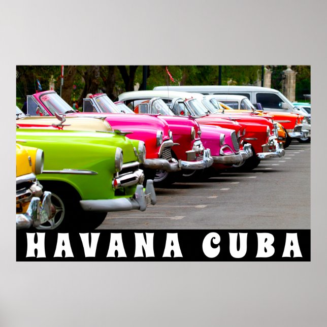 Classic Cars of Havana Cuba Poster (Front)