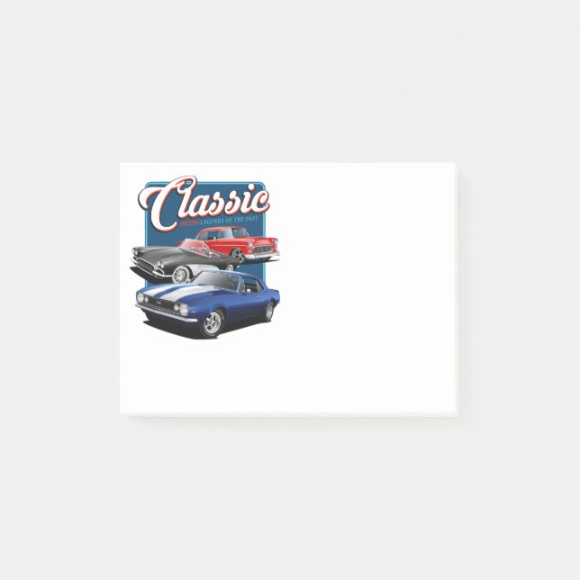 Classic Cars of the 50's and 60's Post-it Notes (Front)