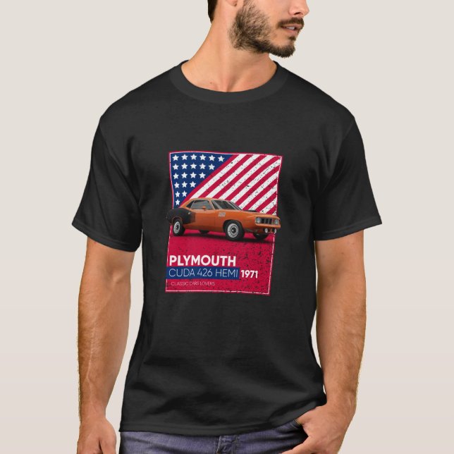 Classic Cars Plymouth Cuda 426 Hemi 1971 T-Shirt (Front)