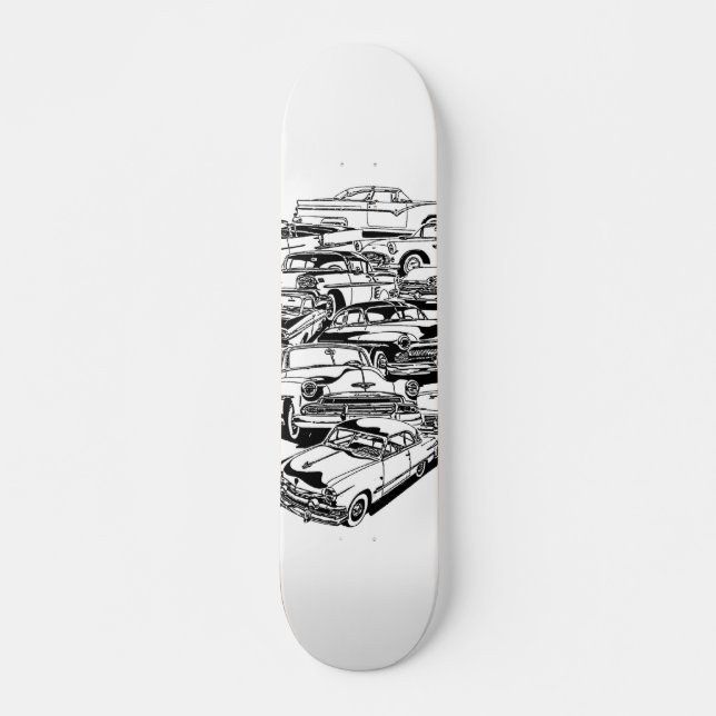 Classic cars skateboard deck (Front)