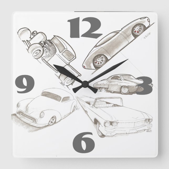 Classic Cars Wall Clock (Front)