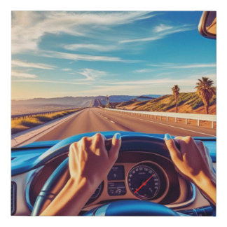 Classic cars with drivers faux canvas print