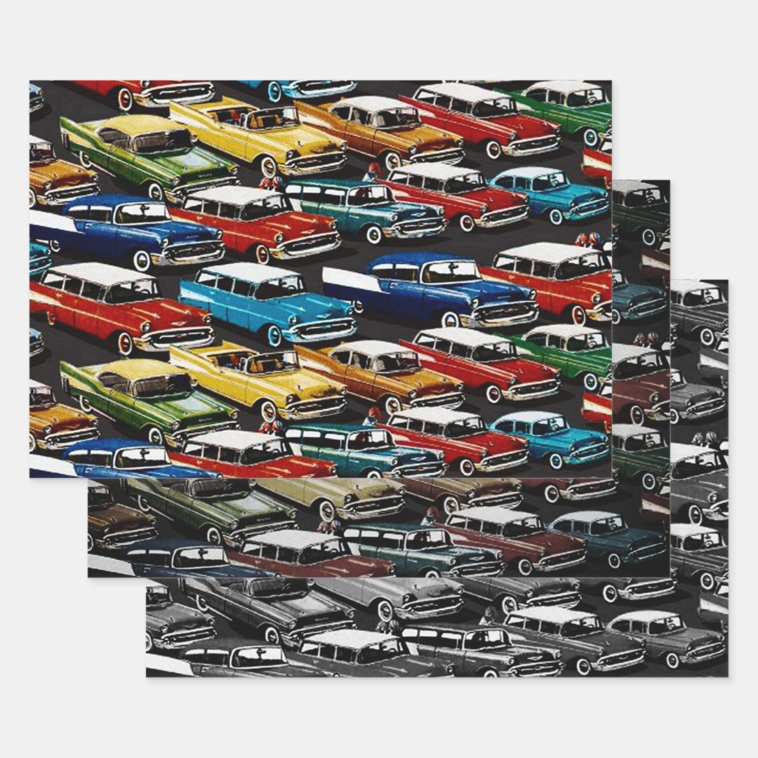 Classic Cars Wrapping Paper Sheets Zazzle