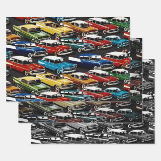 Classic Cars Wrapping Paper Sheets