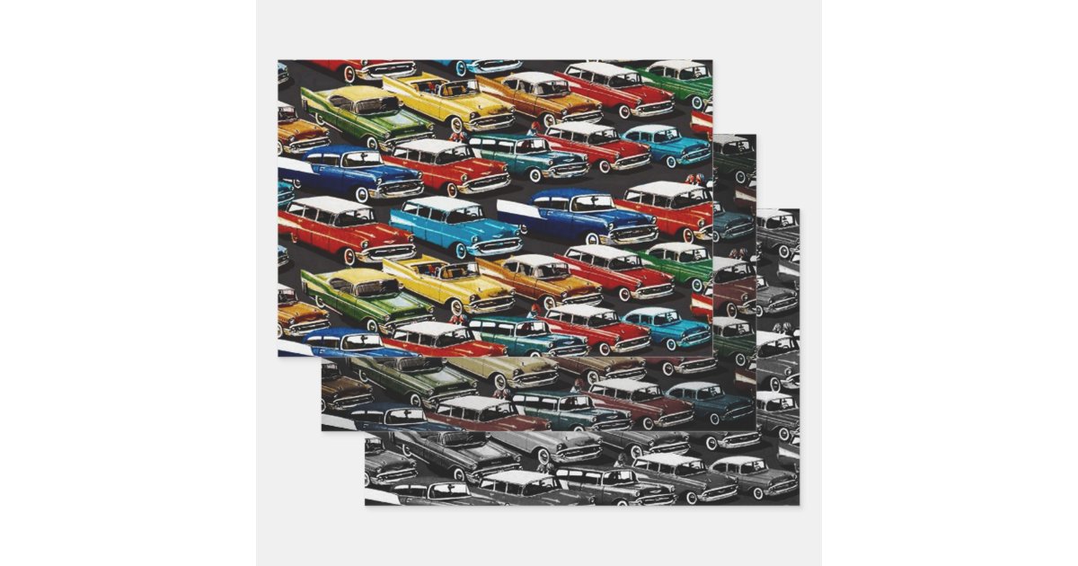 Classic Cars Wrapping Paper Sheets Zazzle