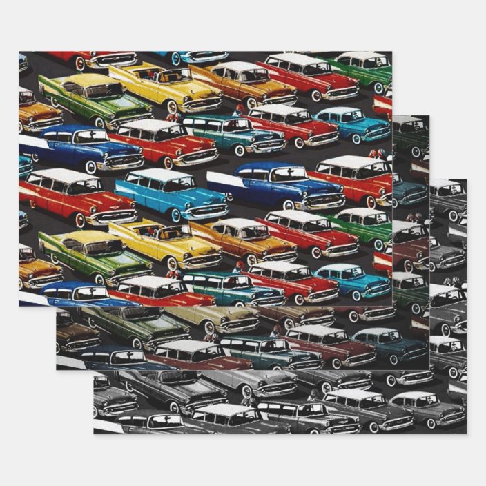 Classic Cars Wrapping Paper Sheets