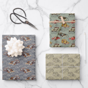 Classic Cars Wrapping Paper Sheets