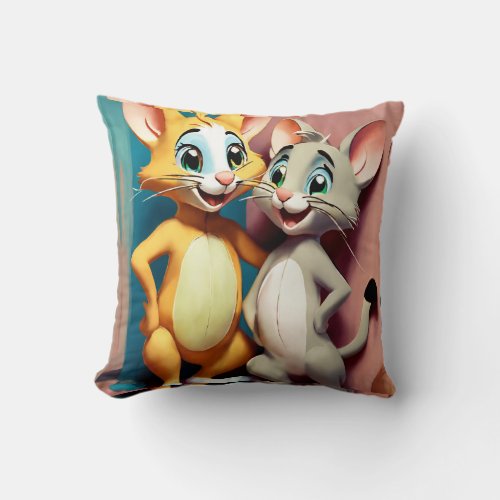 Classic Cartoon Delight Tom Jerry Printed Pillow