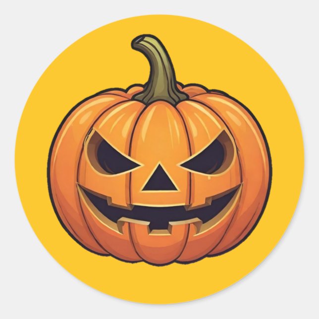 Classic Carved Halloween Pumpkin Sticker (Front)