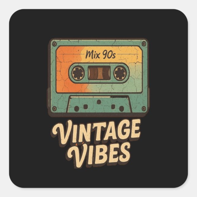 Classic Cassette Square Sticker (Front)