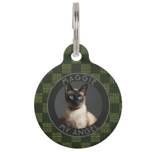 Classic Cat Gift Tribal Print Pet ID Tag