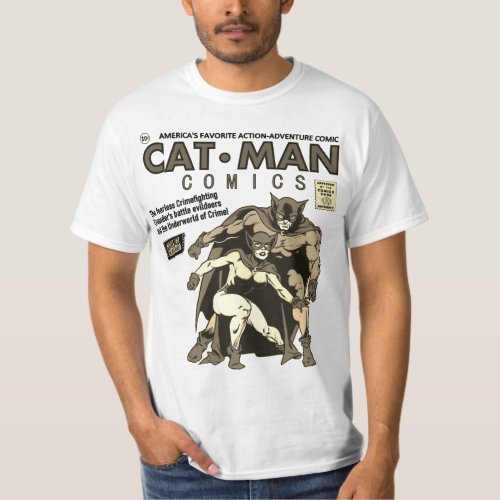 Classic Cat_Man Comics T_Shirt