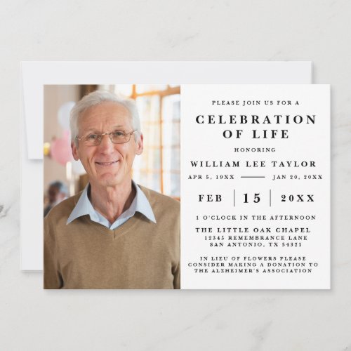 CLASSIC CELEBRATION OF LIFE MEMORIAL INVITATION