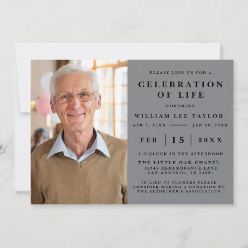 CLASSIC CELEBRATION OF LIFE MEMORIAL INVITATION