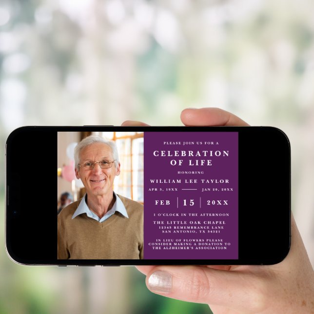 CLASSIC CELEBRATION OF LIFE MEMORIAL INVITATION (Front Digital)