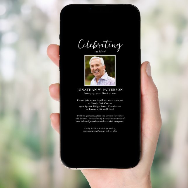 Classic Celebration of Life Photos Custom Poem Invitation (Front Digital)