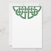 Classic Celtic Knot Green & White Handfasting Invitation (Back)