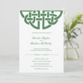 Classic Celtic Knot Green & White Handfasting Invitation (Standing Front)